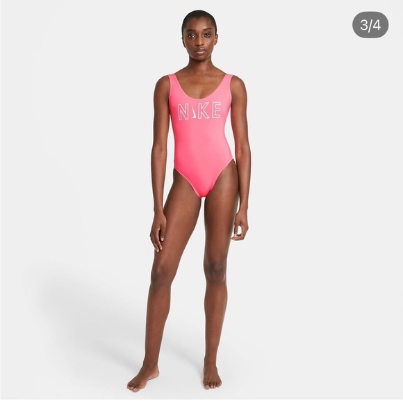 NIKE Low Back Neon Pink Swimsuit Size Large - Picture 7 of 8